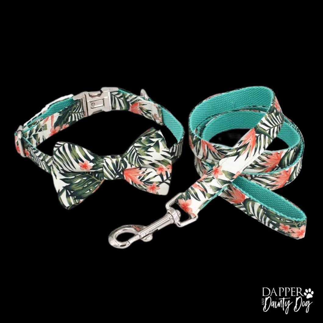 The Tropical | Leash & Bow Tie Collar Set